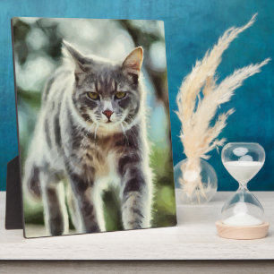 Cat painting plaque
