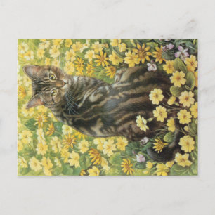 CAT PAINTING POSTCARD