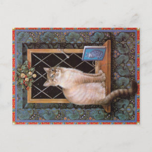 CAT PAINTING POSTCARD