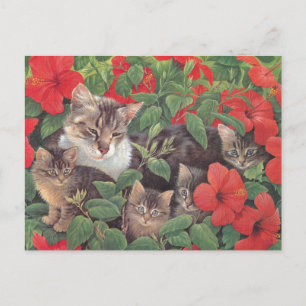 CAT PAINTING POSTCARD