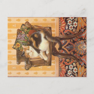 CAT PAINTING  POSTCARD