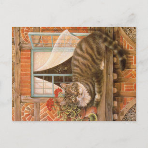 CAT PAINTING POSTCARD