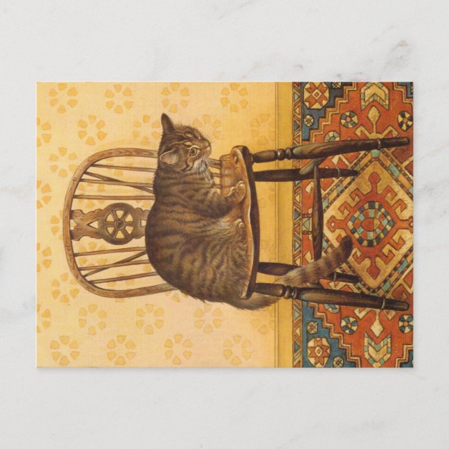CAT PAINTING  POSTCARD (Front)