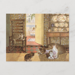Cat painting postcards