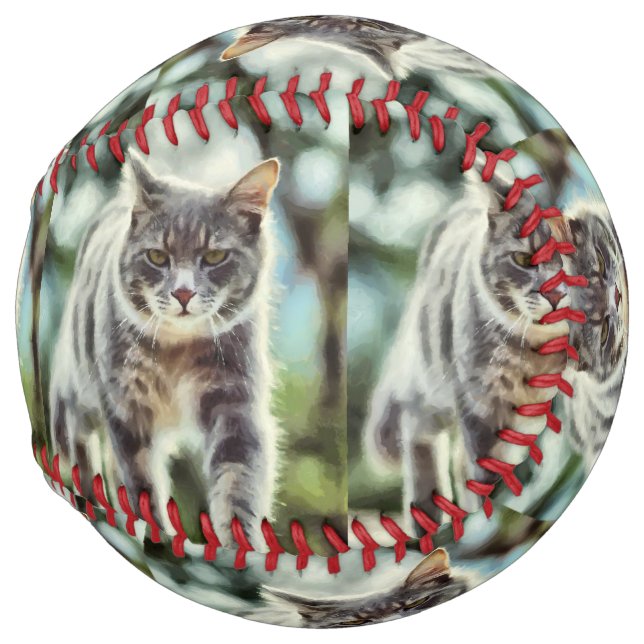 Cat painting softball (Front Right)