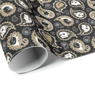 Cat Paisley Wrapping Paper