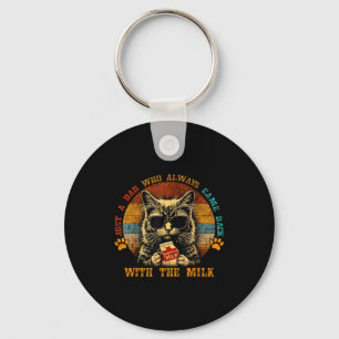 Cat papa a dad who came back with the milk funny key ring