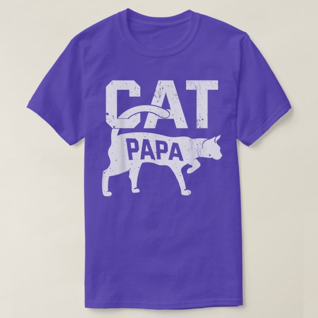 Cat Papa Kitten Pet Owner Meow Father's Day  T-Shirt (Design Front)
