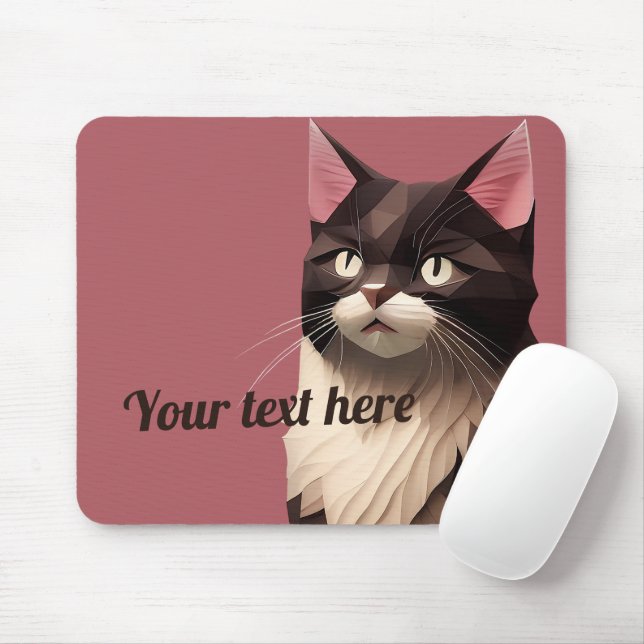 Cat Paper Cut Art Pet Care Food Shop Animal Clinic Mouse Pad (With Mouse)
