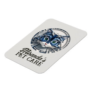 Cat Paper Origami Pet Care Grooming Animal Clinic Magnet