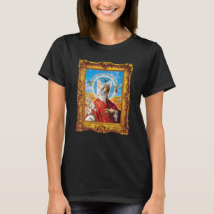 Cat Parody Renaissance Painting Weird Cat Saint T-Shirt