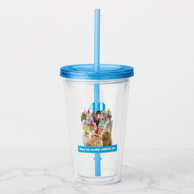 Cat Party Acrylic Tumbler (Front)