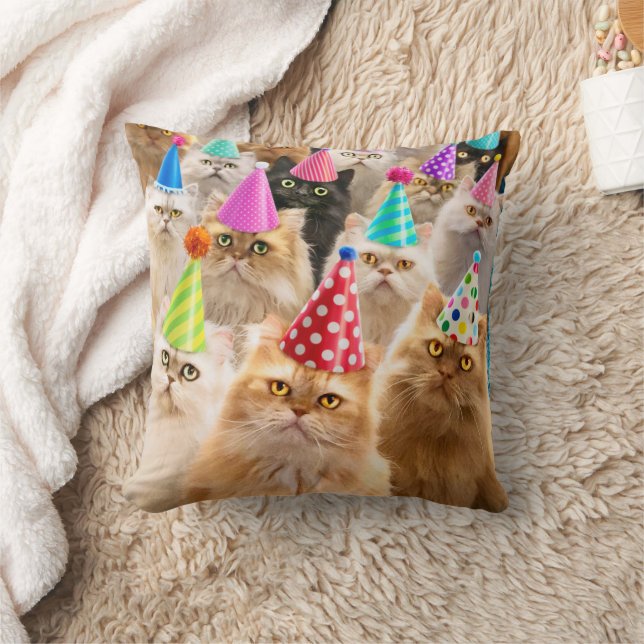 Cat Party Cushion (Blanket)