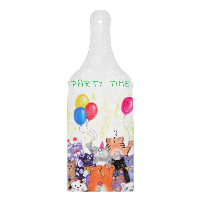 Cat Party Cutting Board (Front)