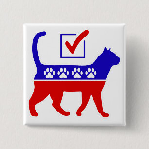 Cat Party Logo Feline Politics Great Party of Meow 15 Cm Square Badge