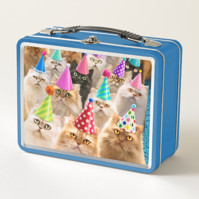 Cat Party Metal Lunch Box (Front)