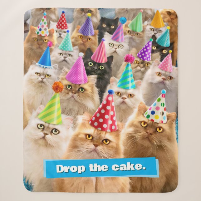 Cat Party Sherpa Blanket (Front)