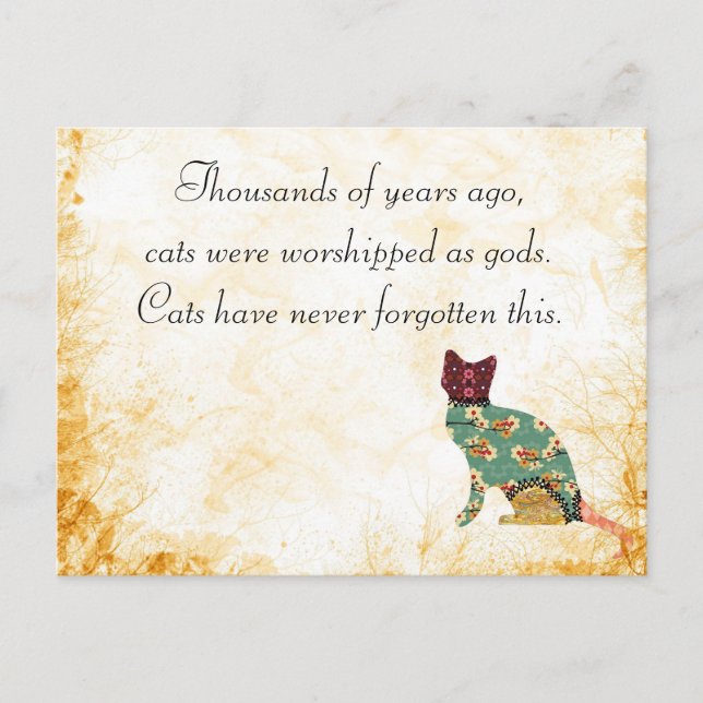 Cat Patchwork Pet Postcard (Front)