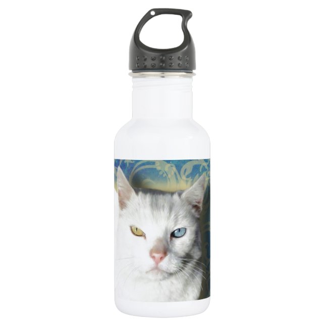 Cat - Patrick the White Cat 532 Ml Water Bottle (Front)