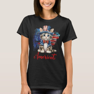 Cat Patriotic USA Cat Cat Moms 4th July 1 T-Shirt