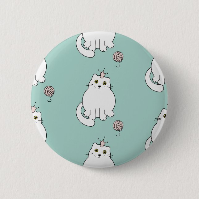 Cat pattern 6 cm round badge (Front)