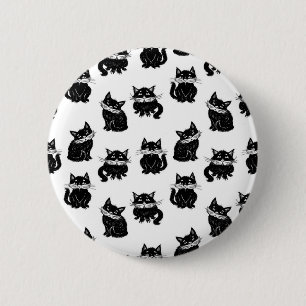 Cat pattern 6 cm round badge
