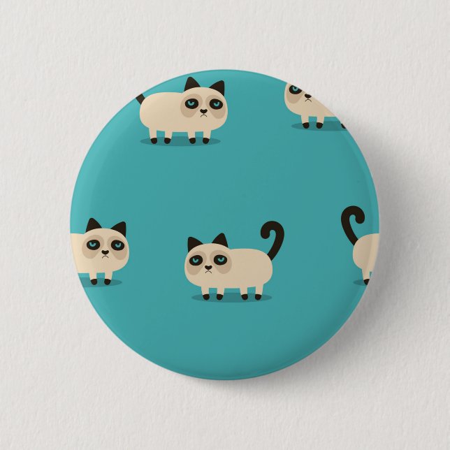 Cat pattern 6 cm round badge (Front)