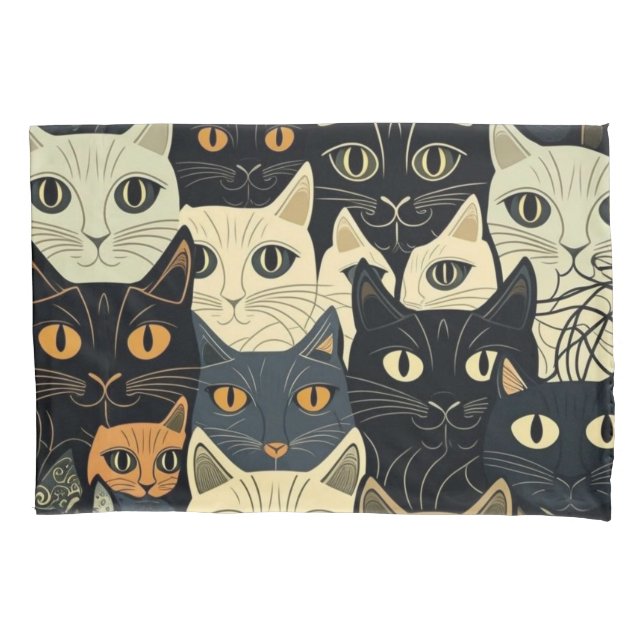 Cat Pattern Artsy Pillowcase (Front)