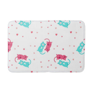 Cat pattern bath mat