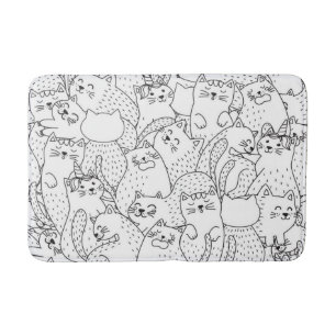 Cat pattern bath mat