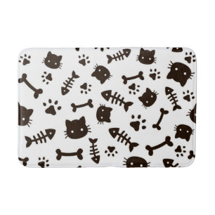 Cat pattern bath mat