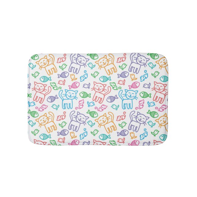 cat pattern bath mat (Front)