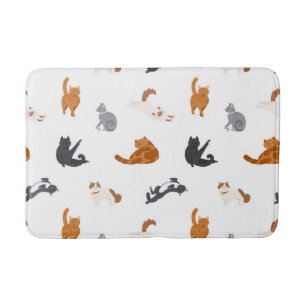 Cat pattern bath mat