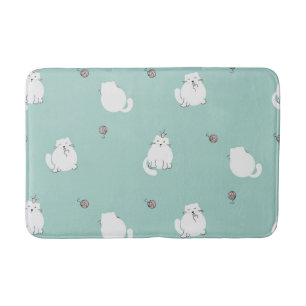 Cat pattern bath mat