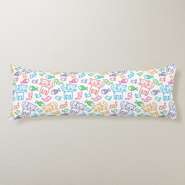 cat pattern body cushion (Front)