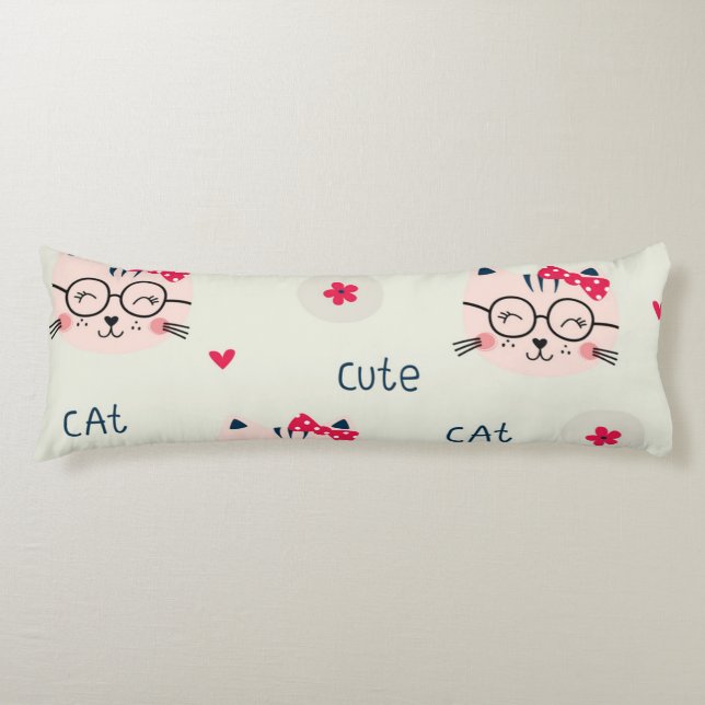 Cat pattern body cushion (Front)