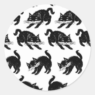 Cat pattern classic round sticker