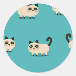 Cat pattern classic round sticker