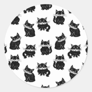Cat pattern classic round sticker
