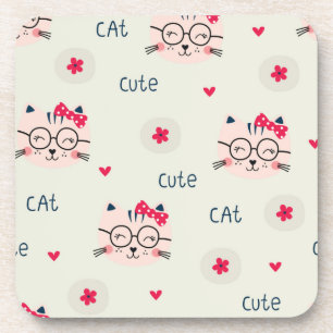 Cat pattern coaster