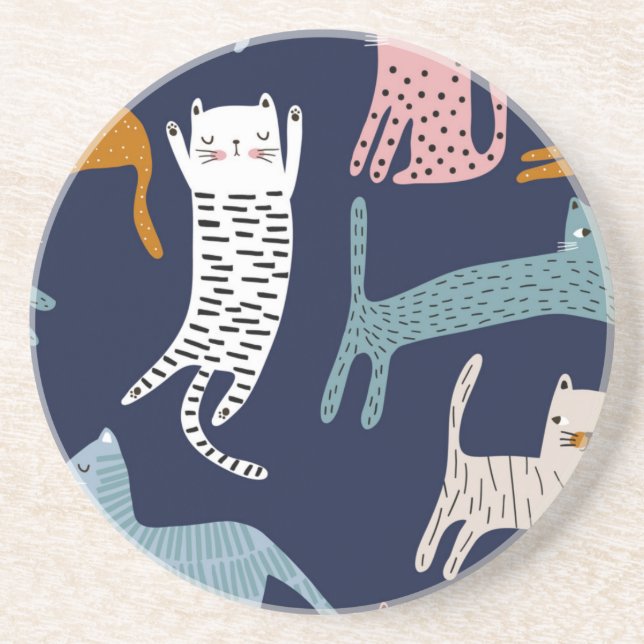 Cat pattern coaster (Front)