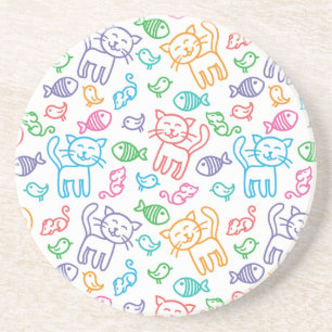 cat pattern coaster