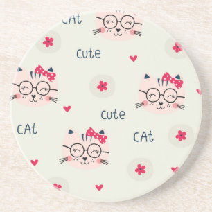 Cat pattern coaster