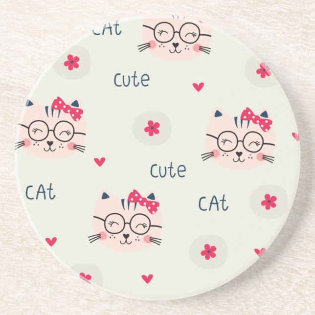 Cat pattern coaster (Front)