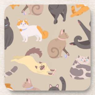 Cat pattern coaster