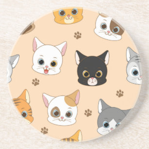 Cat pattern coaster