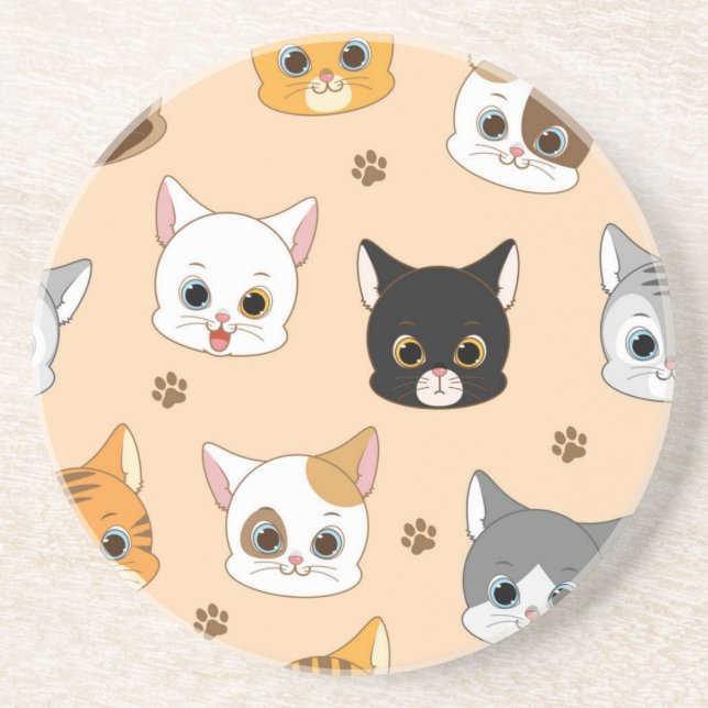 Cat pattern coaster (Front)