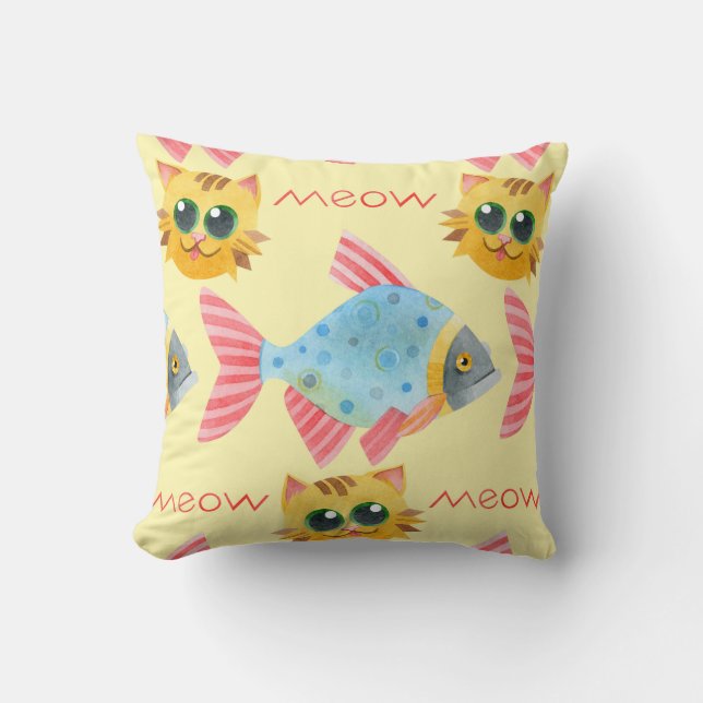  Cat Pattern Cute Colourful Pets Animals   Cushion (Front)