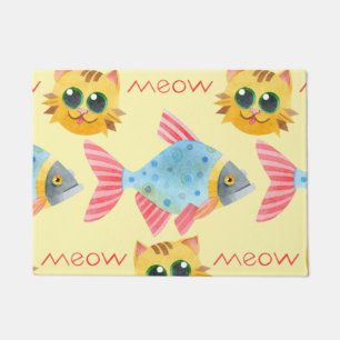  Cat Pattern Cute Colourful Pets Animals  Doormat
