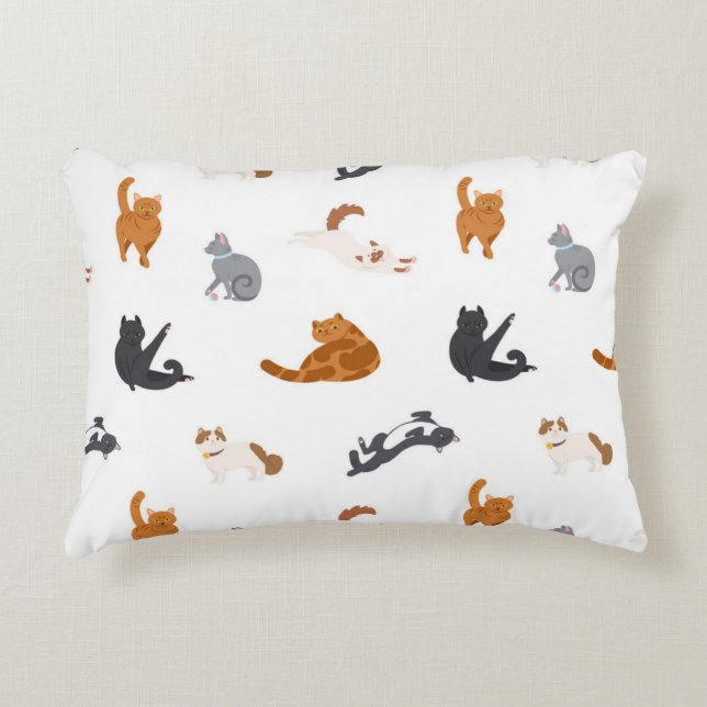 Cat pattern decorative cushion (Front)